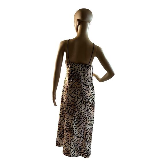 Good American Women’s Leopard Satin Slip Sleeveless Maxi Dress Size 5 - Picture 3 of 9